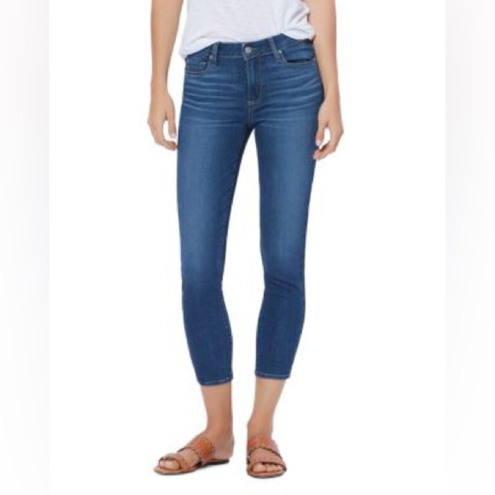 PAIGE Women's Verdugo Cropped Blue Jeans